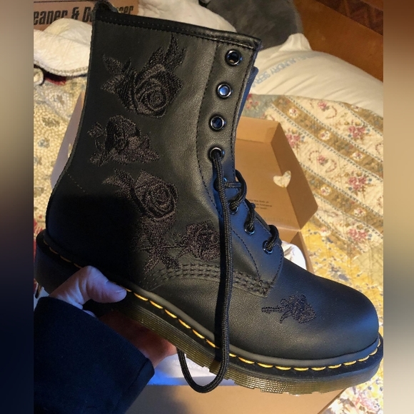 Dr. Martens Shoes Dr Martens Rose Embroidered Boots Poshmark